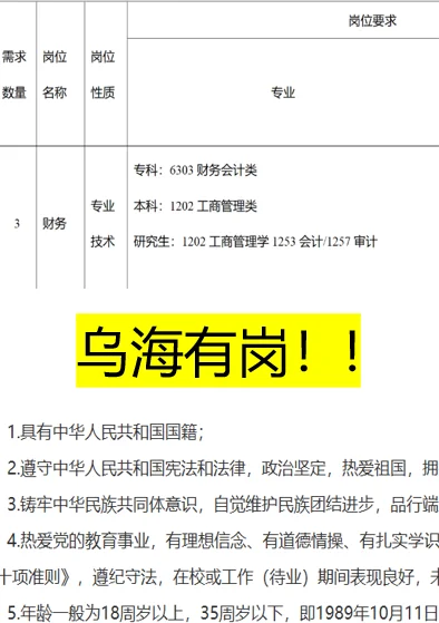 乌海有岗！！！