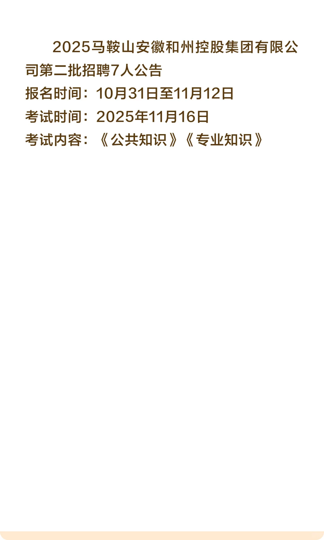 2025马鞍山安徽和州控股集团有限公司第二批