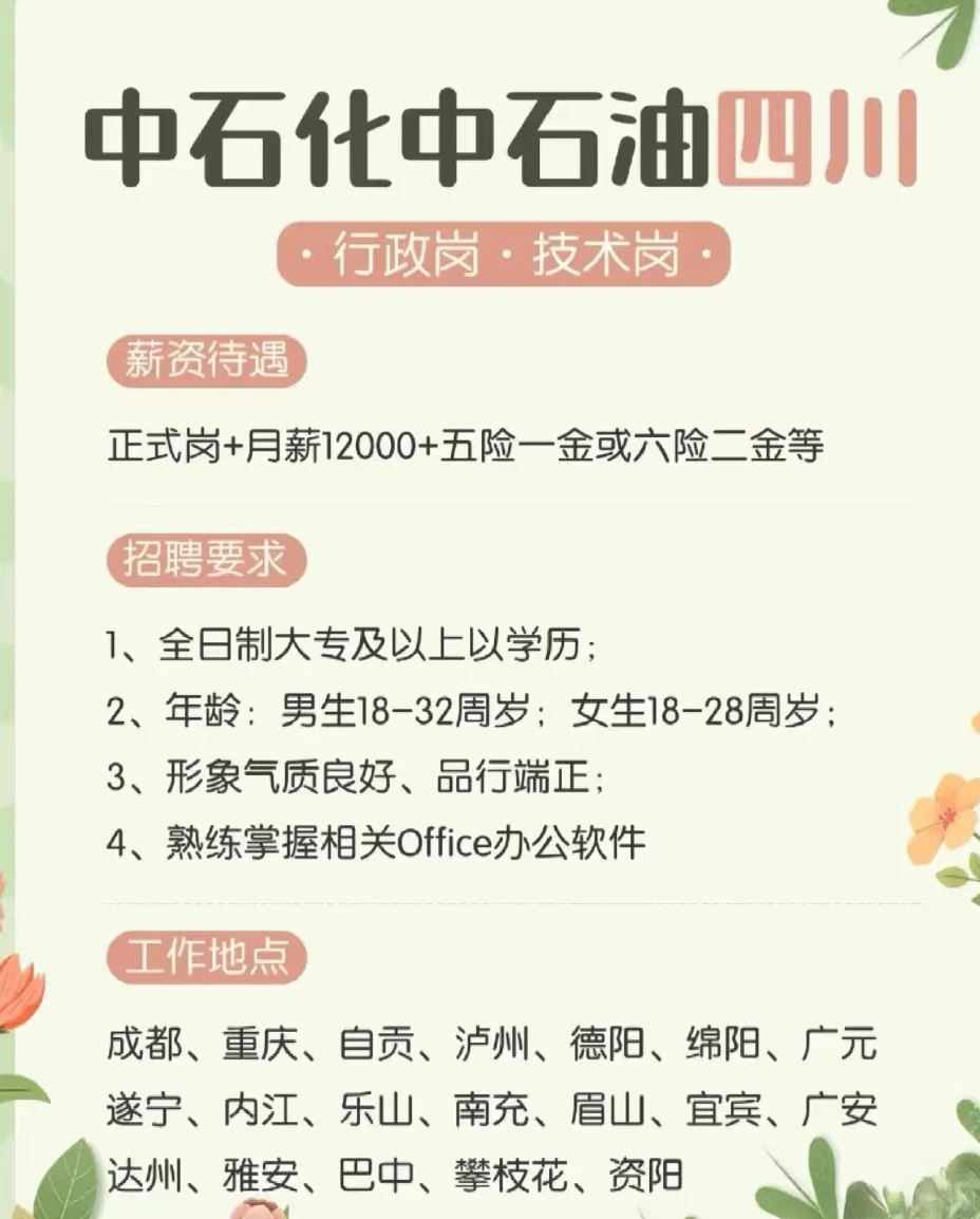 中石化找工作！