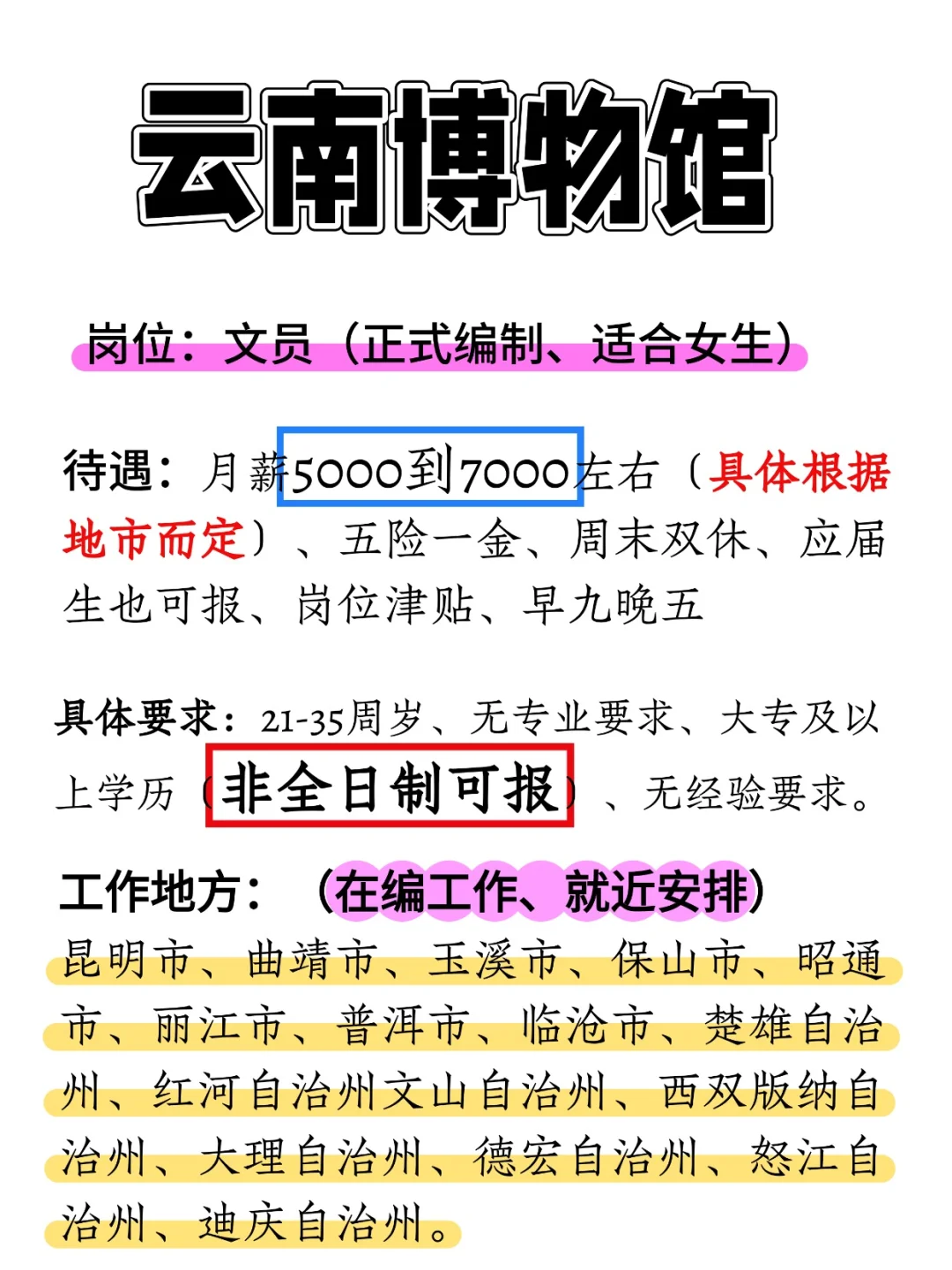 2025云南博物馆扩编了，大专35岁以下即可报