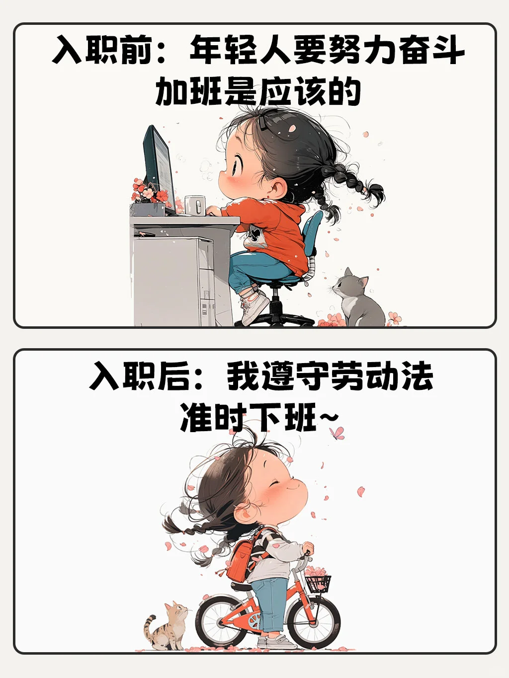 入职前vs入职后🤣笑死…这是不是打工的你