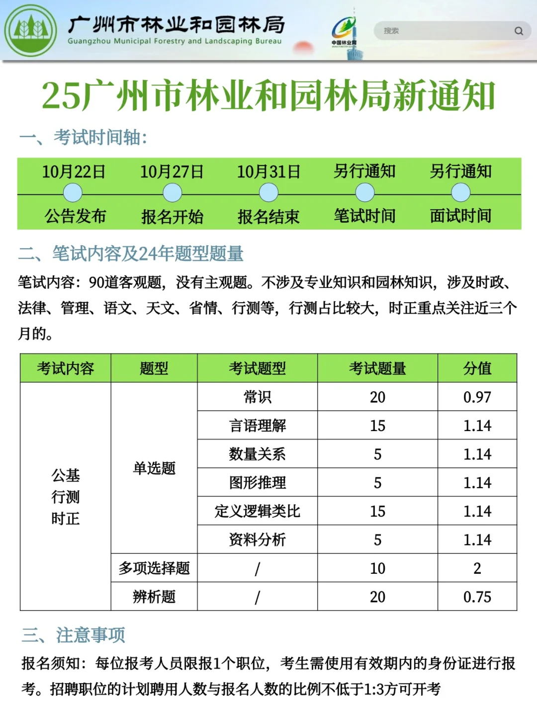 25广州市林业和园林局！熬夜背完稳