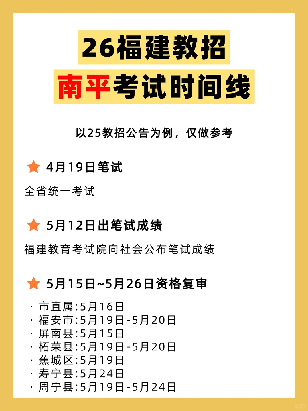 福建宁德教招考试流程&时间线