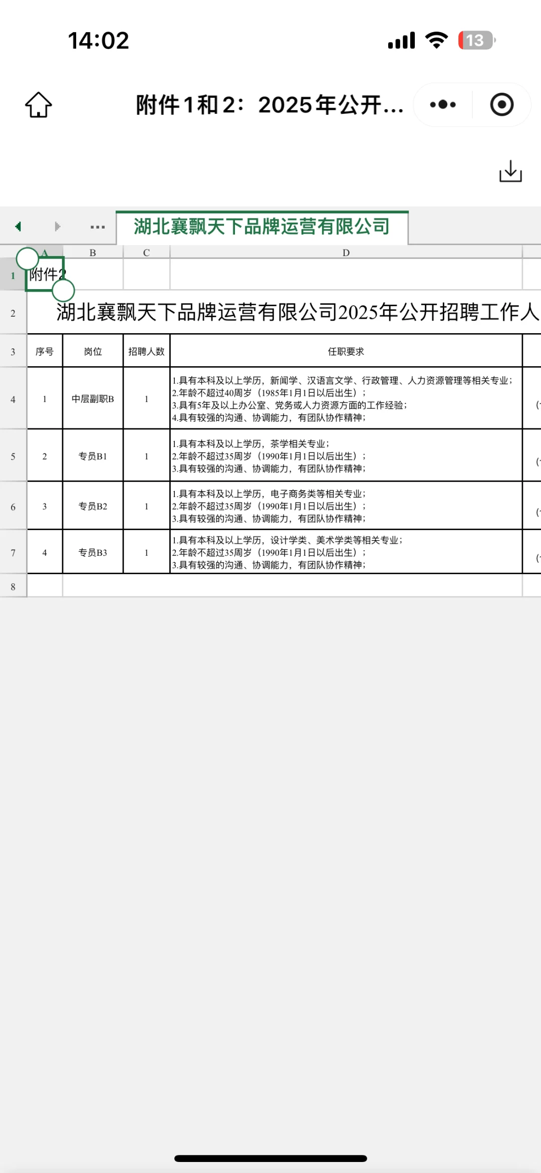 襄阳国企招聘9人！！！