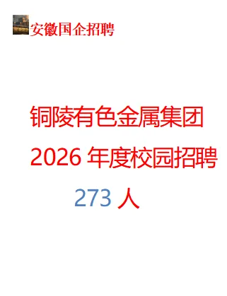 铜陵有色金属集团 2026年度校园招聘 273人