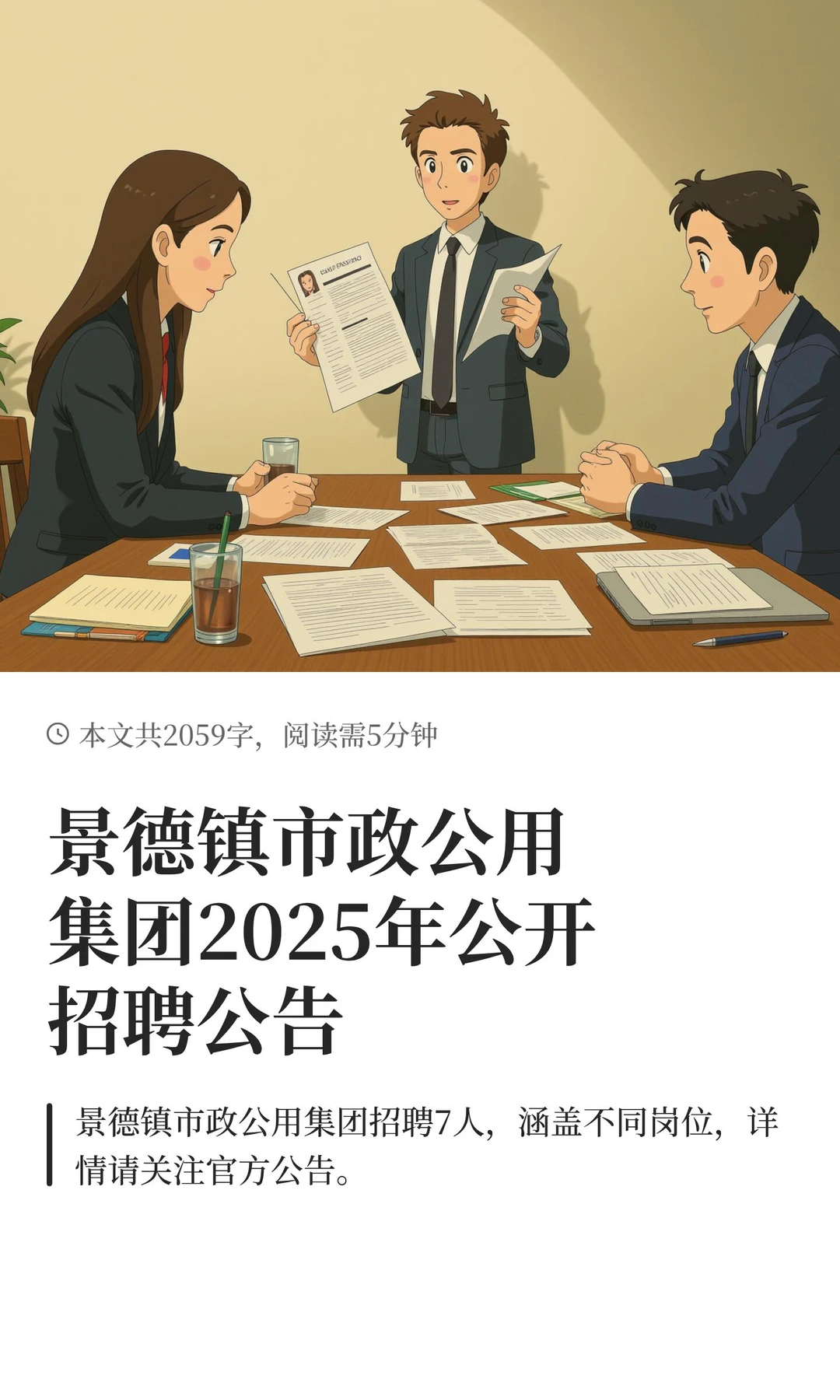景德镇市政公用集团2025年公开招聘公告