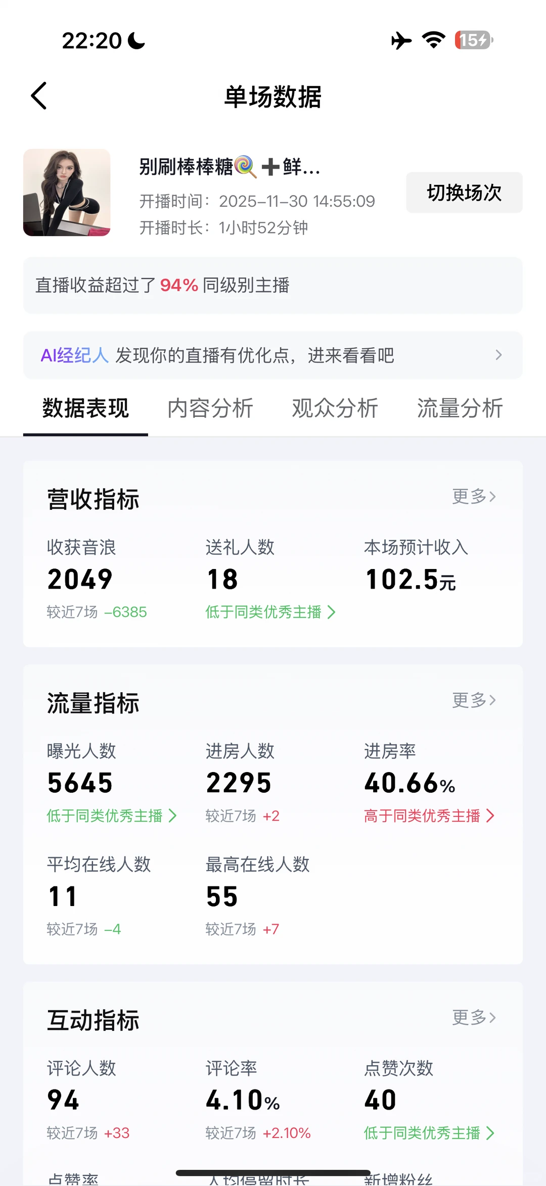 新主播第三天日入750