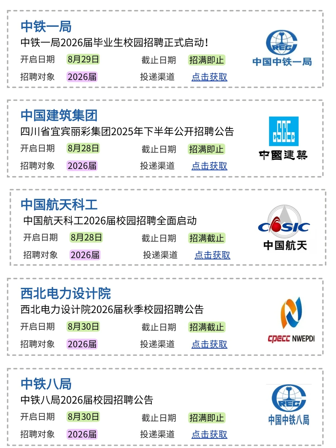 8月31日 | 央国企2026秋招终于大批开了...