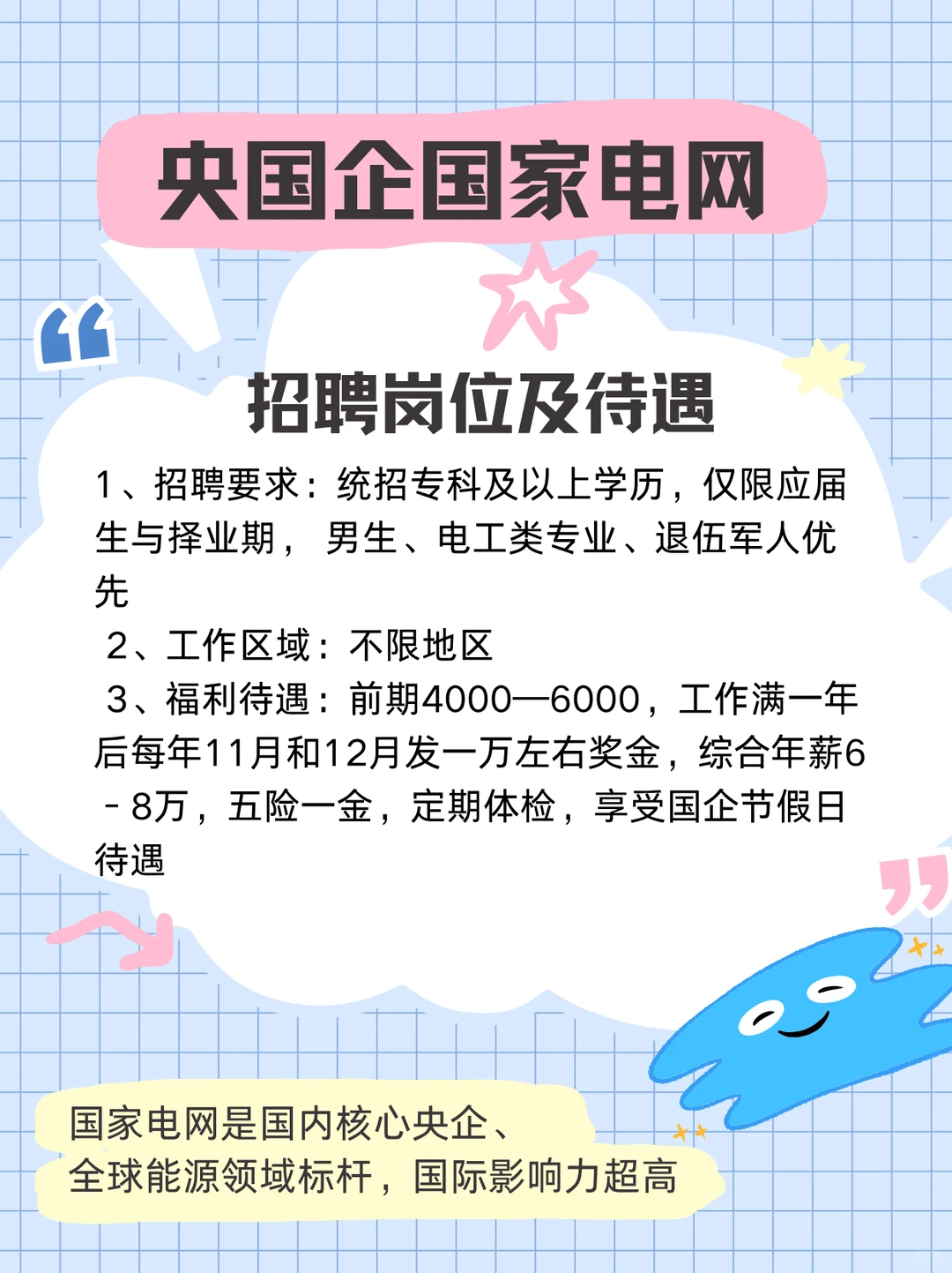 央国企国家电网招人啦！