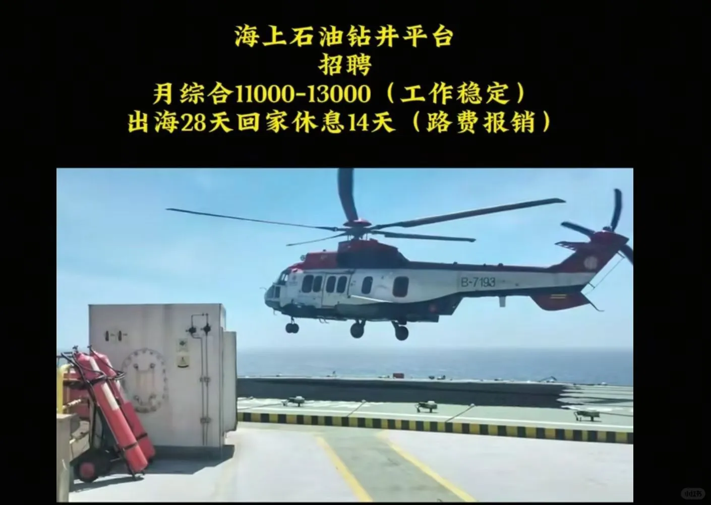 急聘！中海油平台辅助工（国企直招）