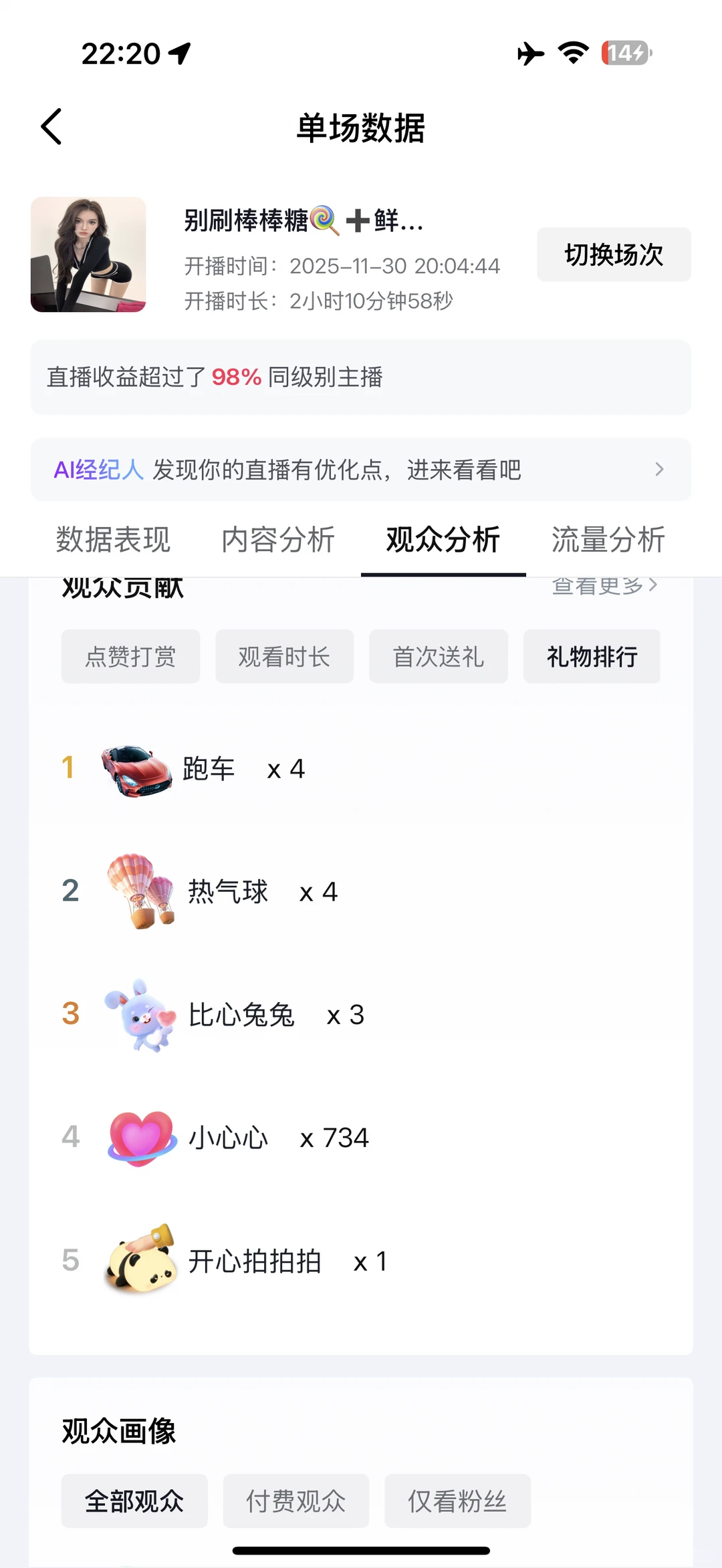 新主播第三天日入750