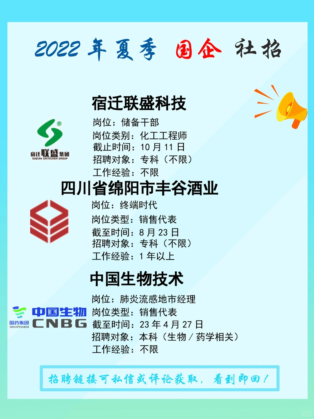 2022夏季招聘（6-8月）｜国资央企｜社招