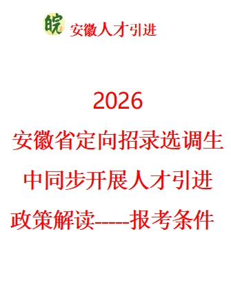 2026安徽定选人才引进政策解读之报考条件篇