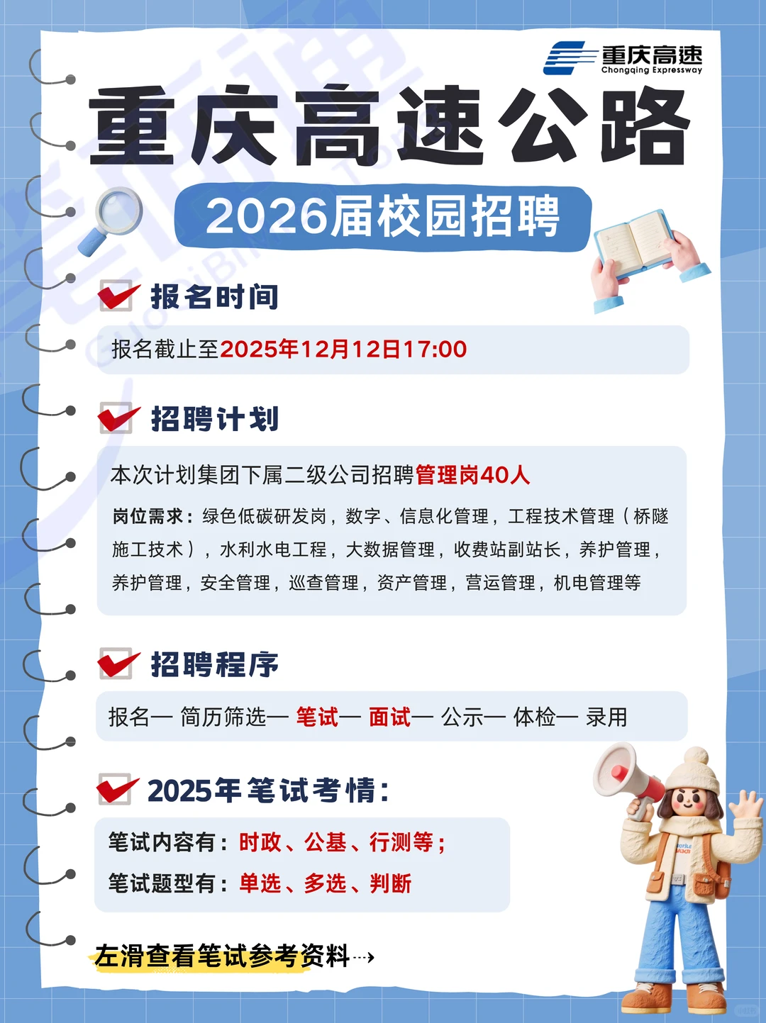 重庆高速招聘！附笔试考情~