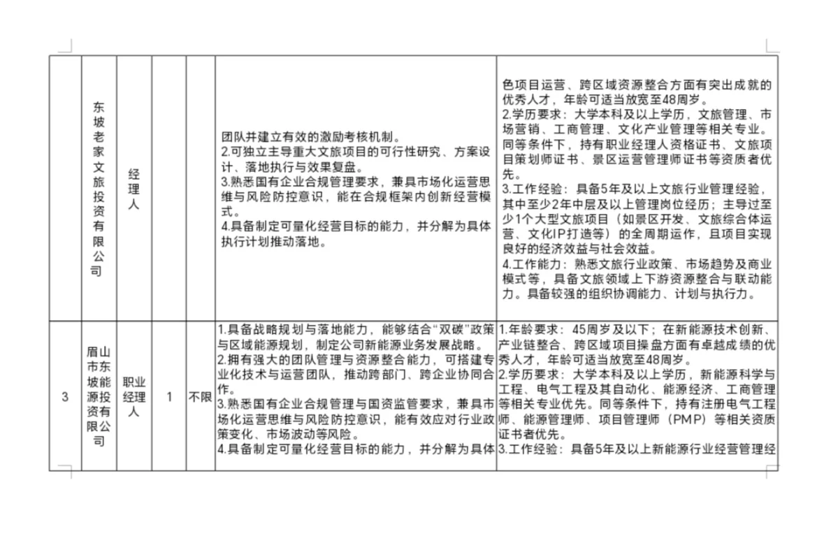 四川兴东投资集团有限公司及下属公司选聘