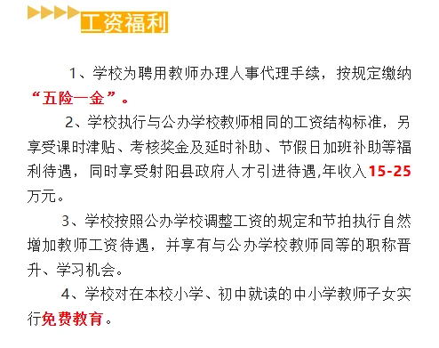 射阳外国语学校招聘中学教师