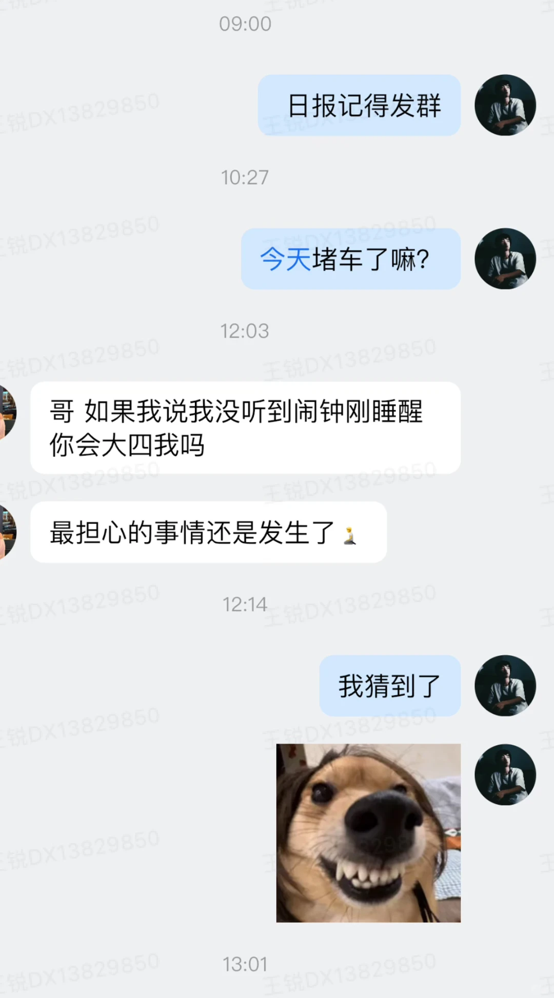 当早上给实习生发三条消息没回…就猜到了..