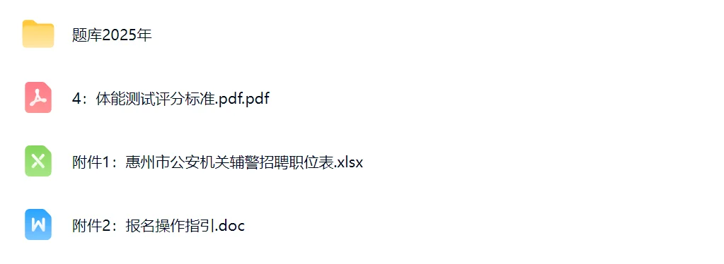 2025年广东省惠州市公安局招聘辅警岗位表