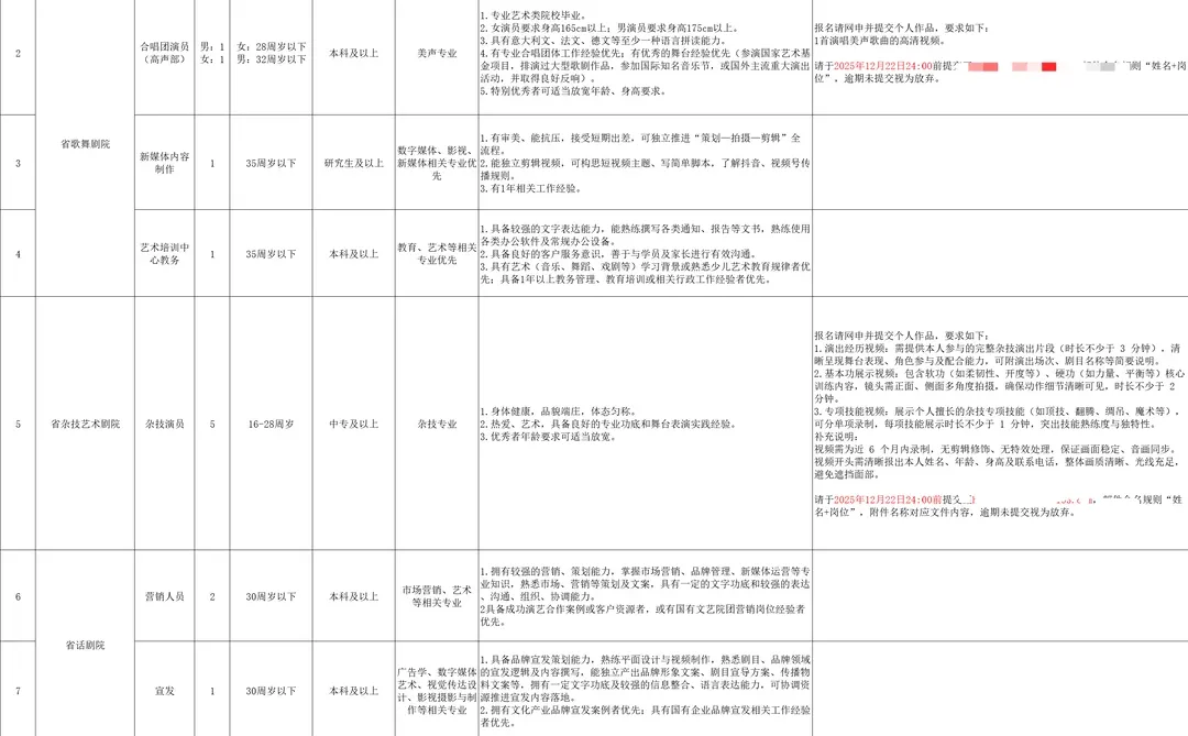 湖南省演艺集团2025年秋季社会招聘17人