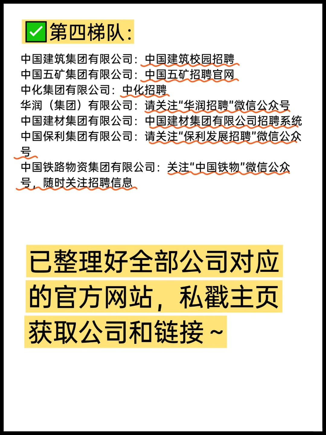 央国企五大梯队最全汇总｜附官方投递通道