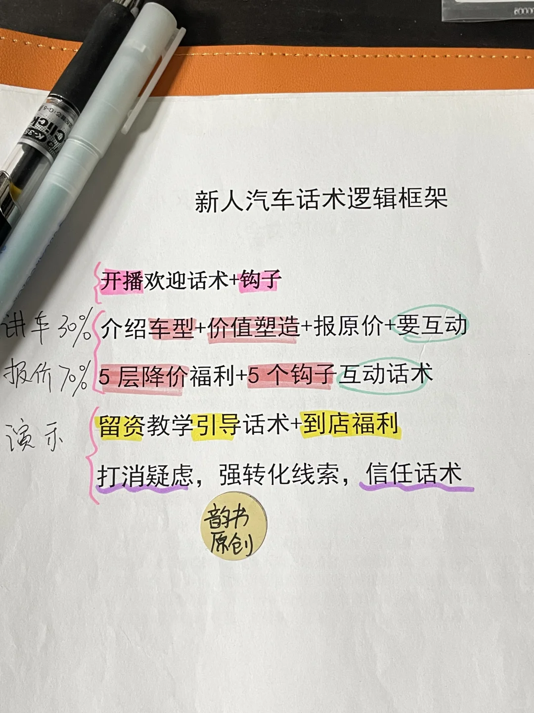 新人汽车主播，务必固定留资直播话术流程
