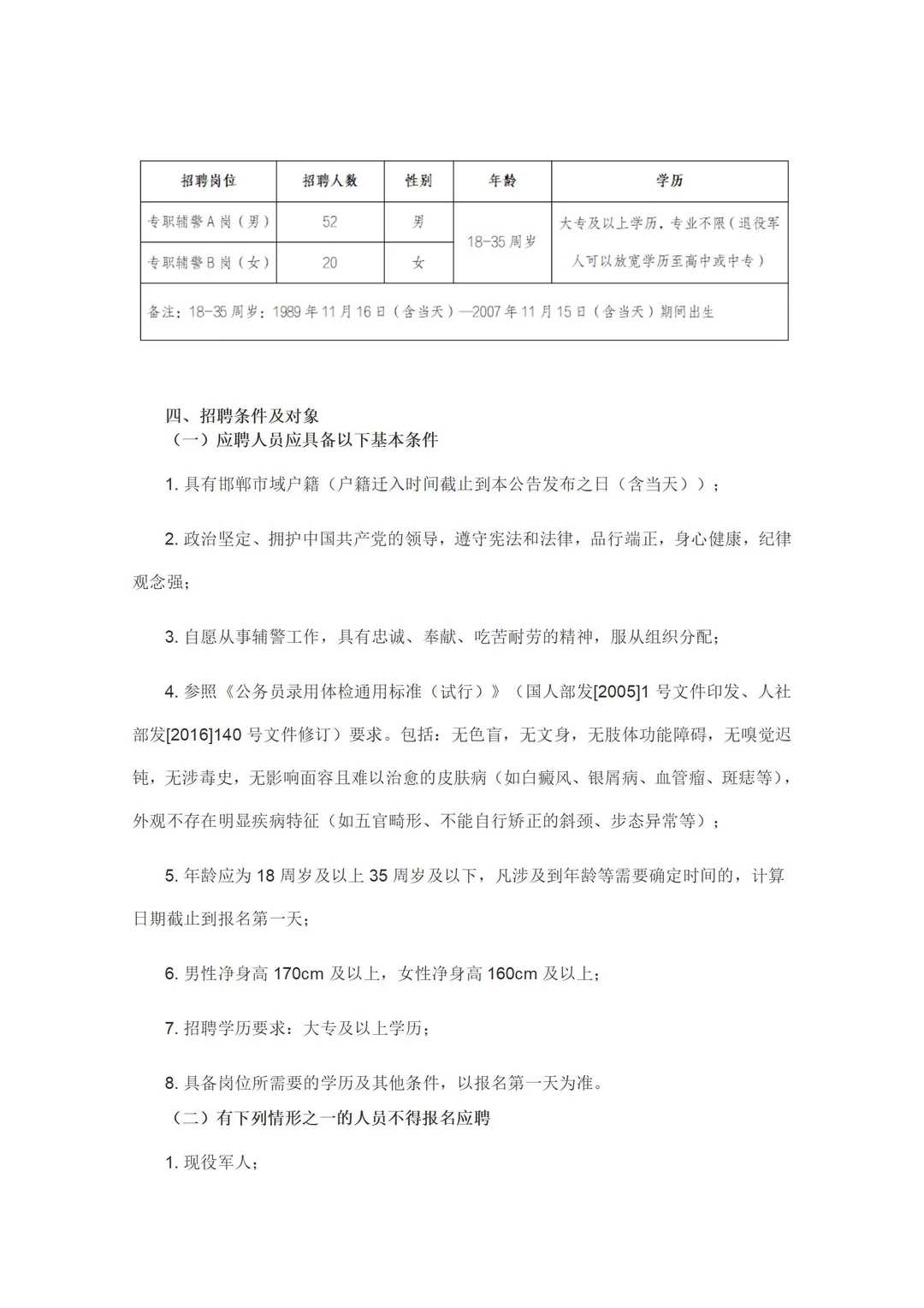 邯郸春雨学校招聘专职辅警今日报名最后一天