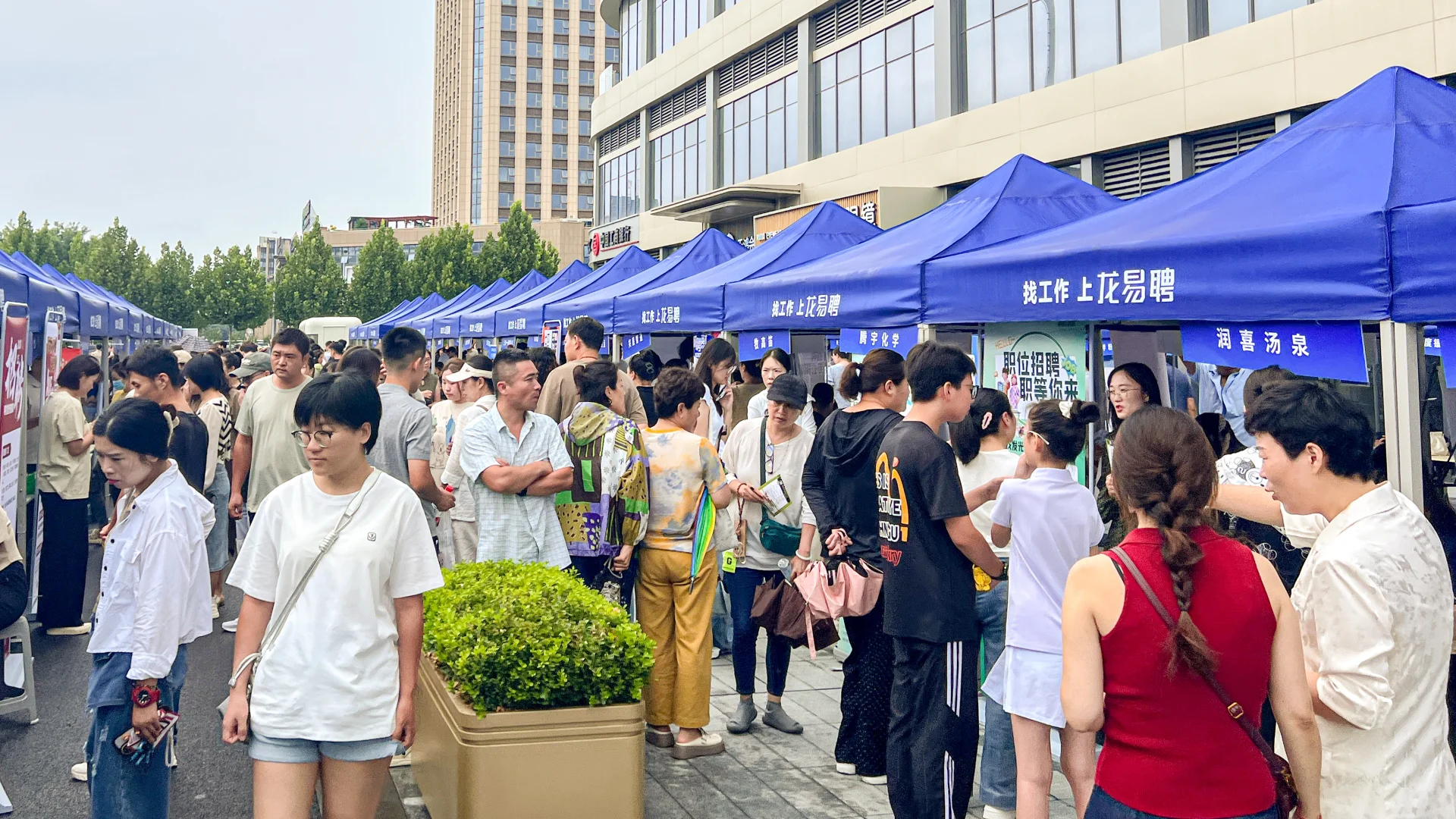 天街招聘会实拍📷冒雨赴会，求职人气不减❗️