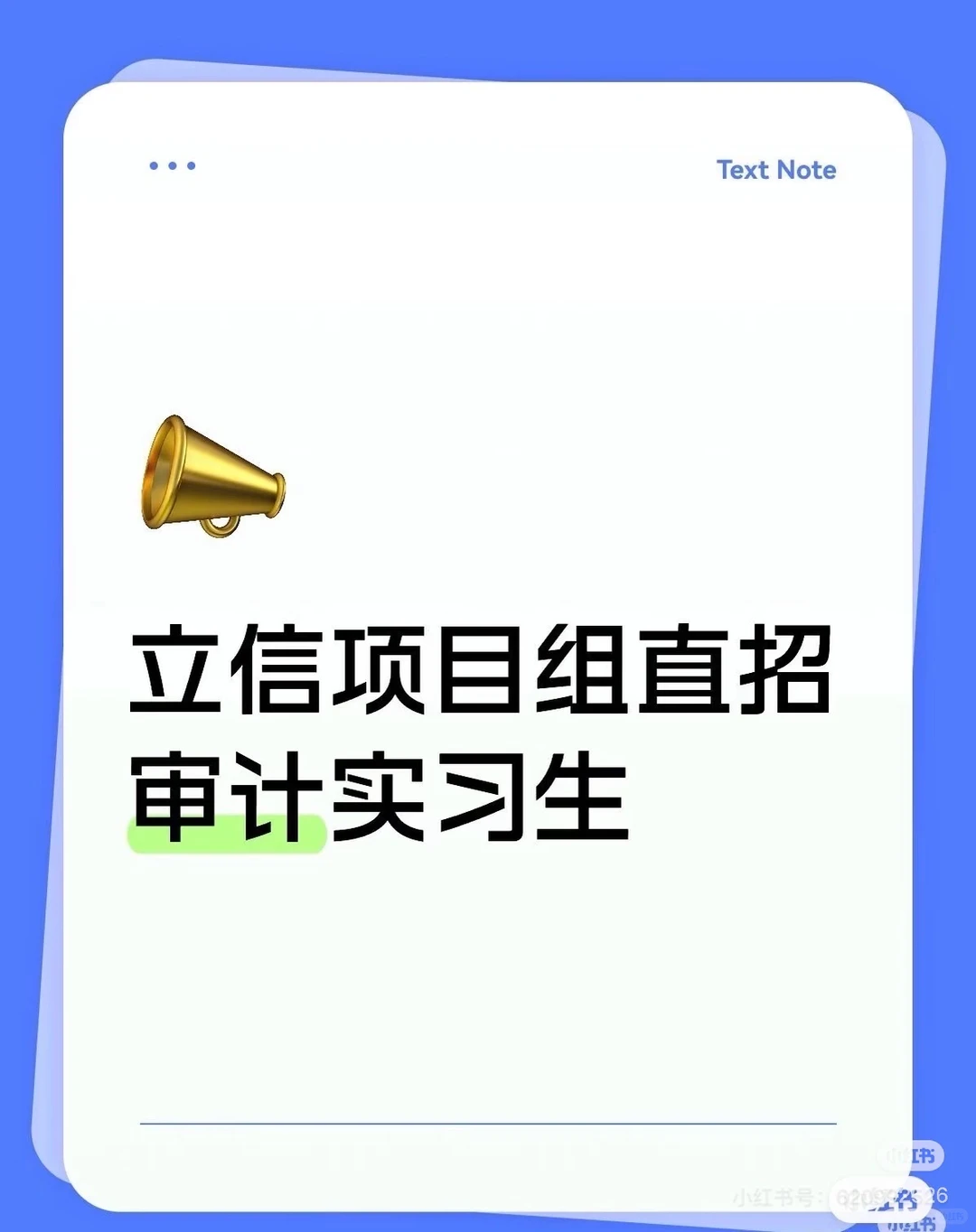 八大审计项目直招