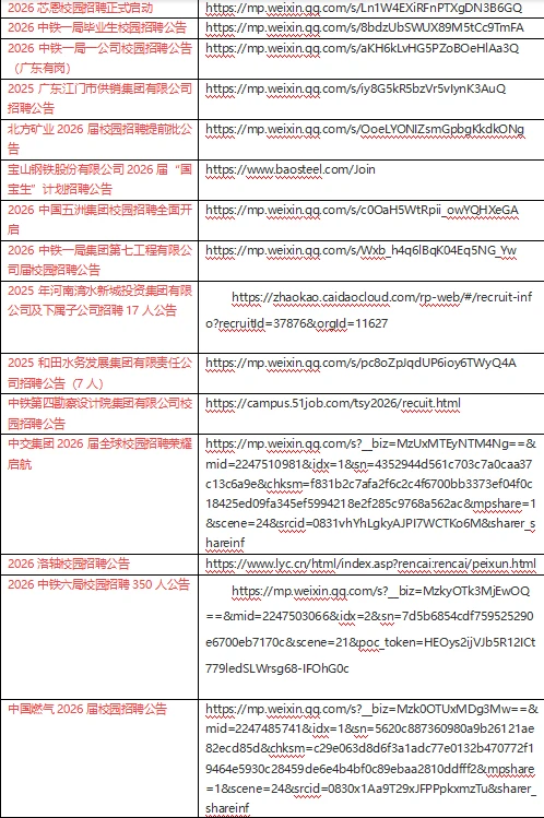 全国各地央国企招聘汇总(9月1日)