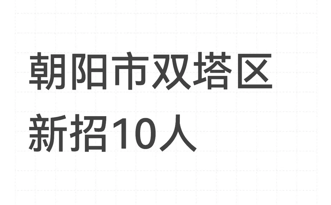 朝阳市双塔区新招10人！