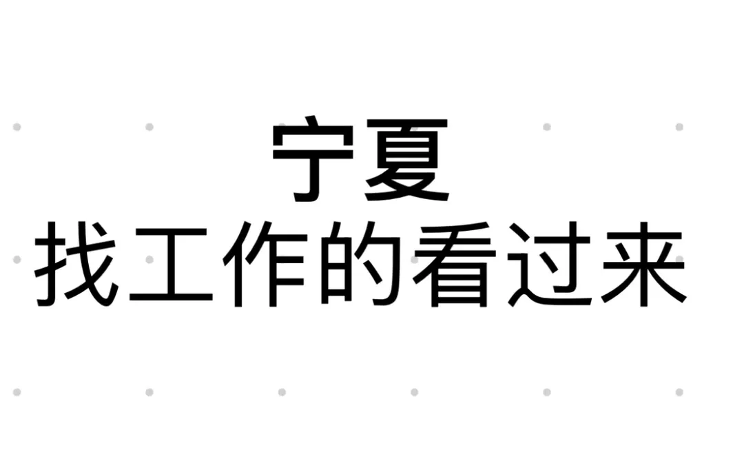 宁夏 找工作的看过来！