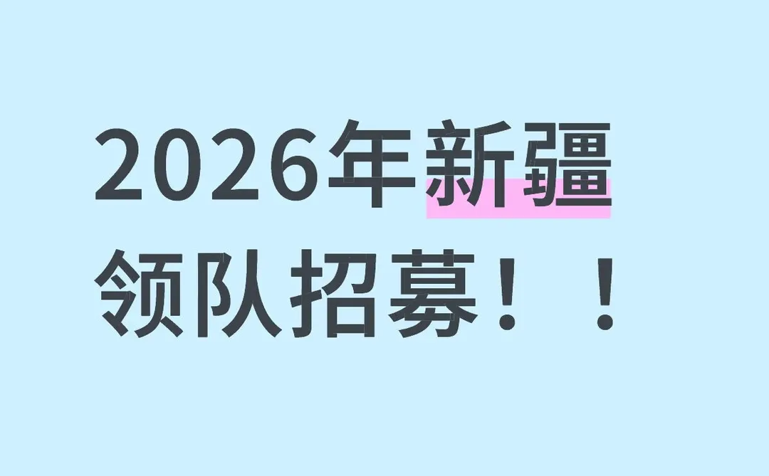 2026年新疆领队工作招募！！