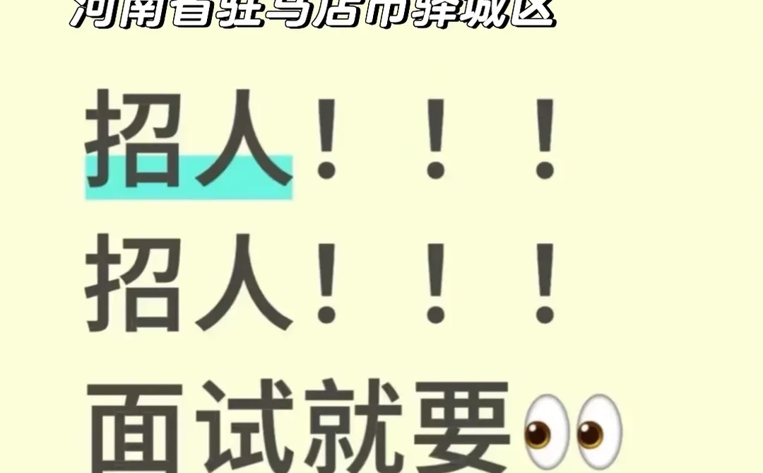 驿城区 招聘 刚成立的新公司