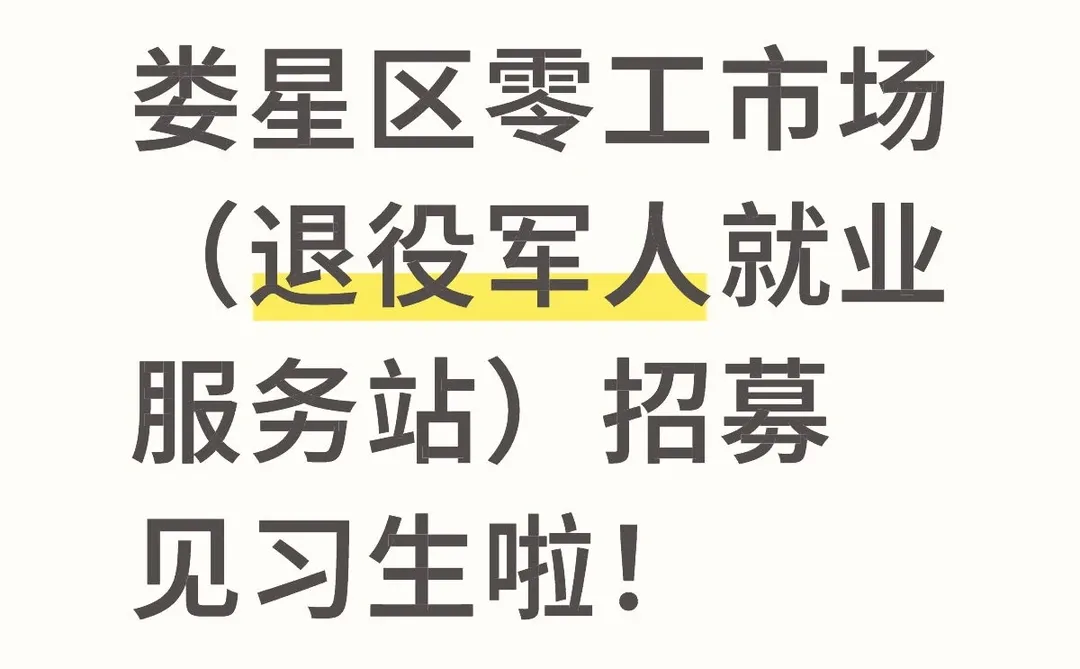 娄底市娄星区招募见习生啦！