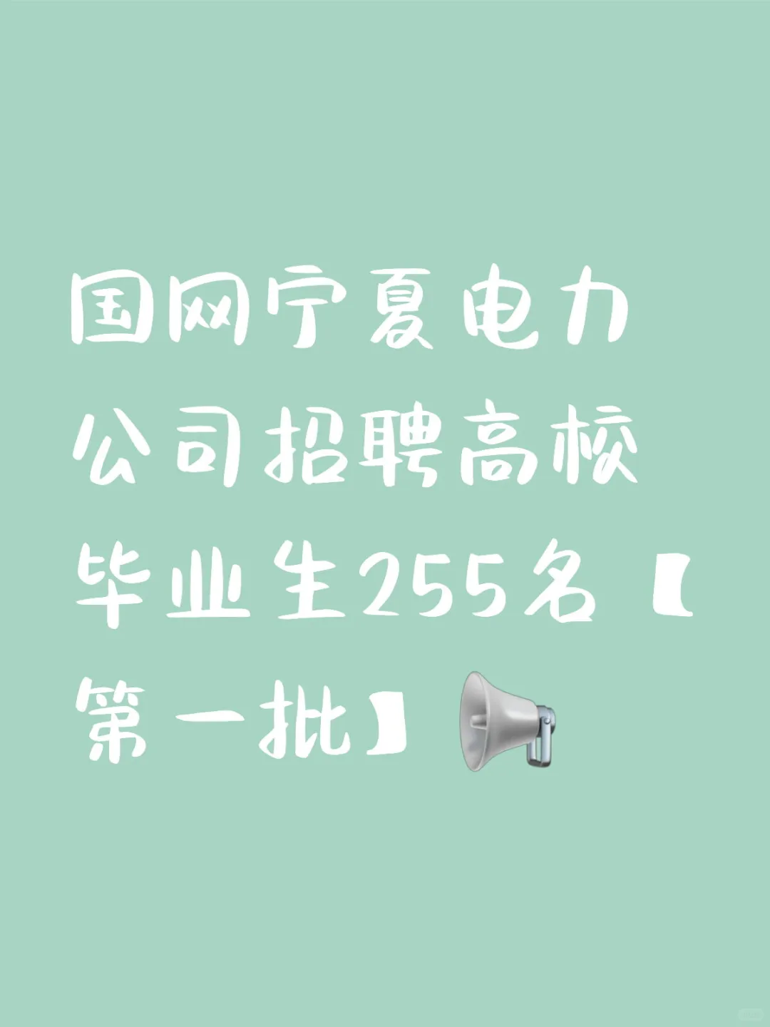 国网宁夏电力公司招聘高校毕业生255名
