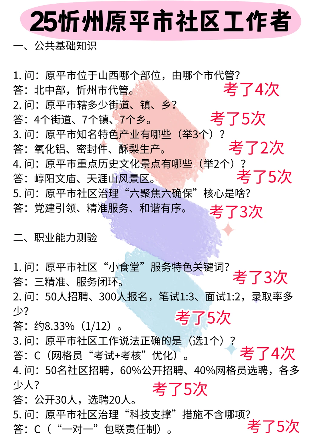 25忻州原平市社区工作者，大概率这里抽了