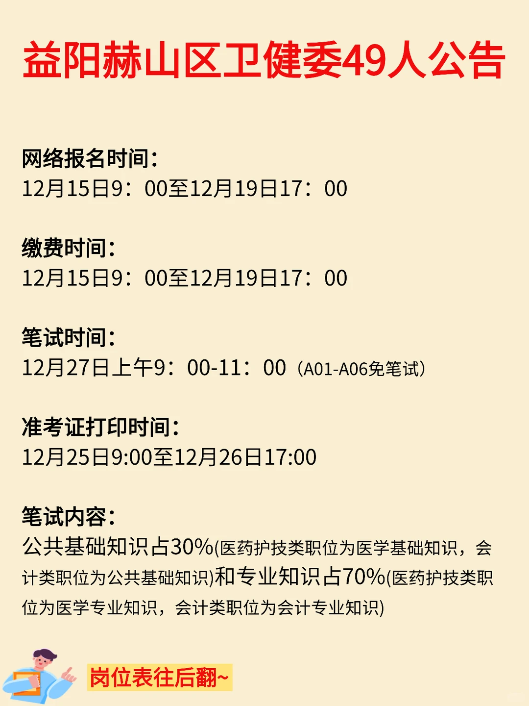 益阳赫山区卫健委招49人，有编！会计有岗！