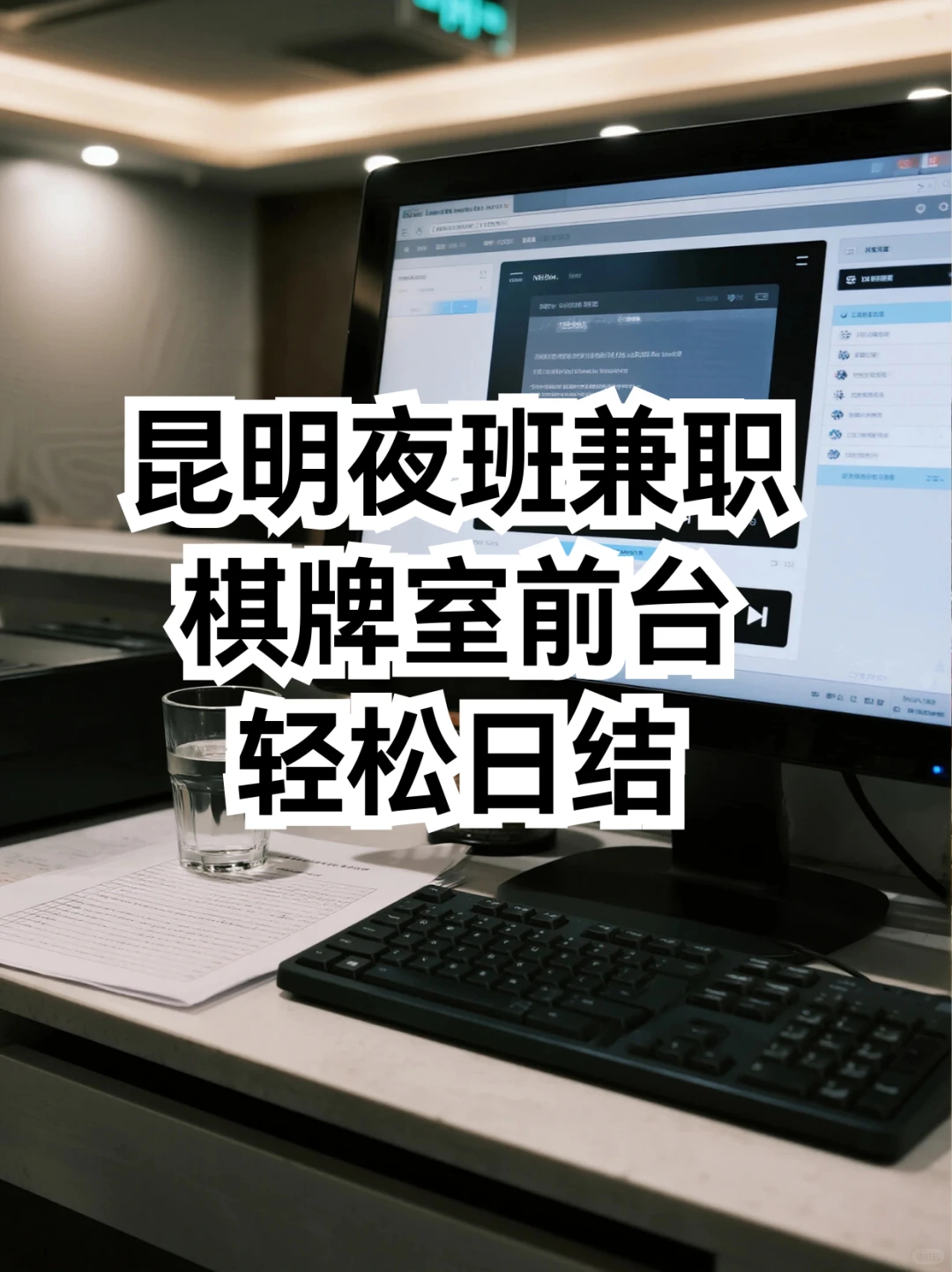 昆明夜班兼职｜棋牌室前台，轻松日结♠️