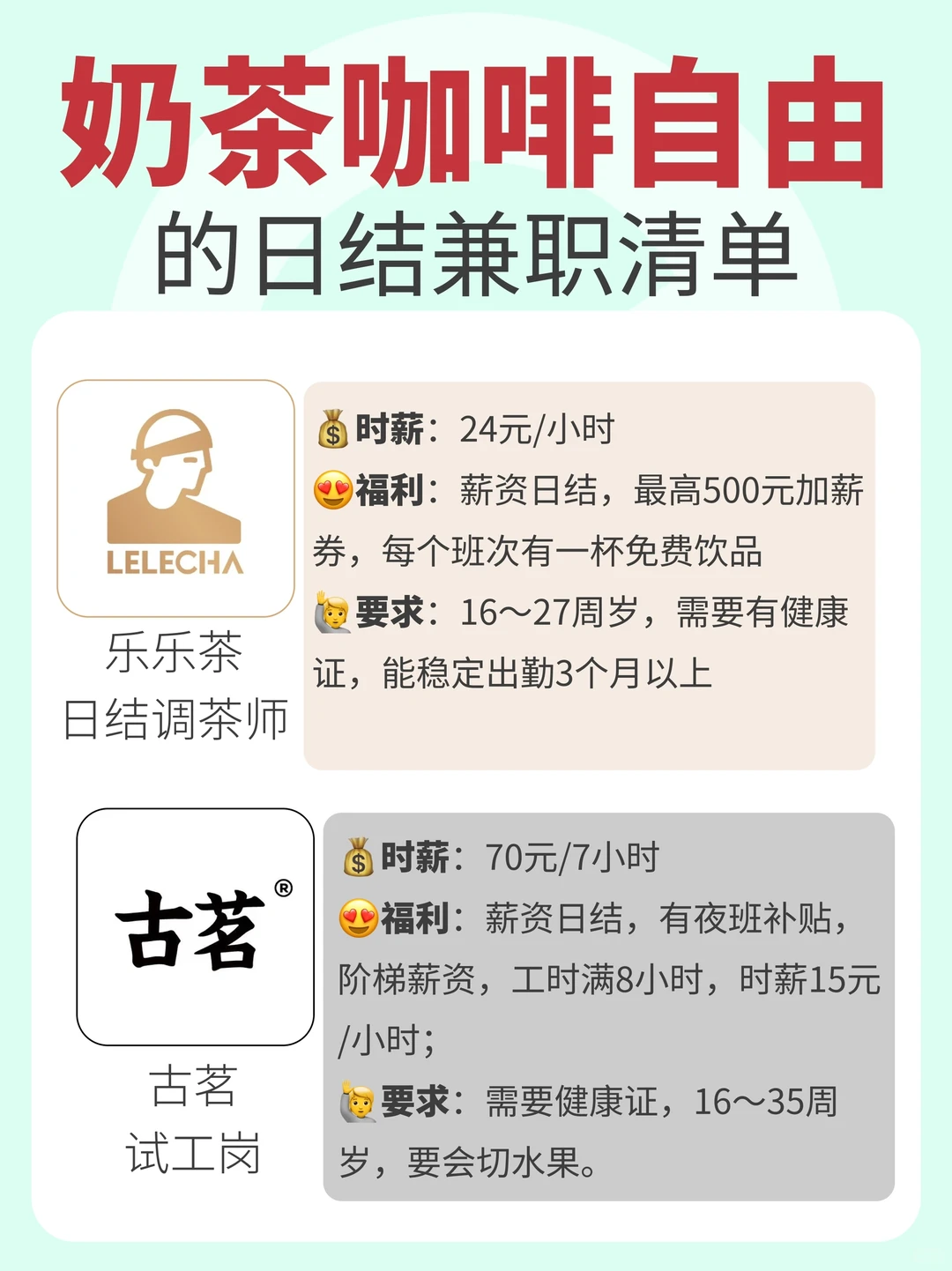 这波兼职香疯了🔥｜奶茶咖啡自由+日结赚💴