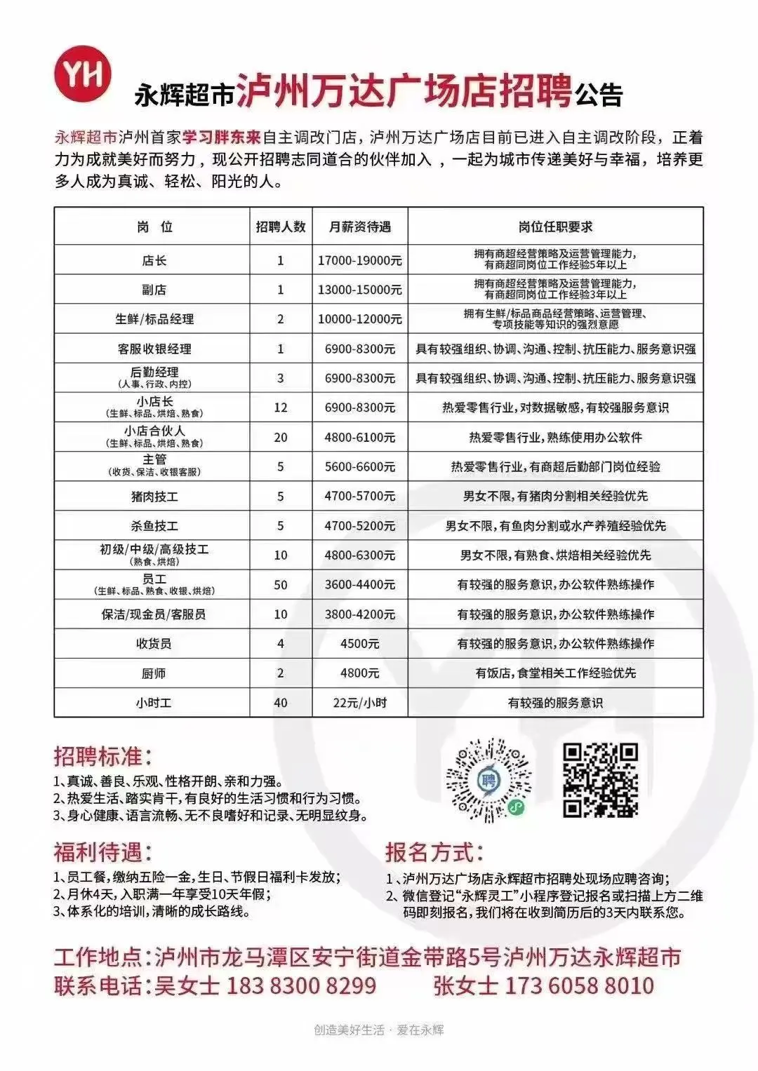 这个薪资你心动了吗？“胖永辉”招聘来啰！