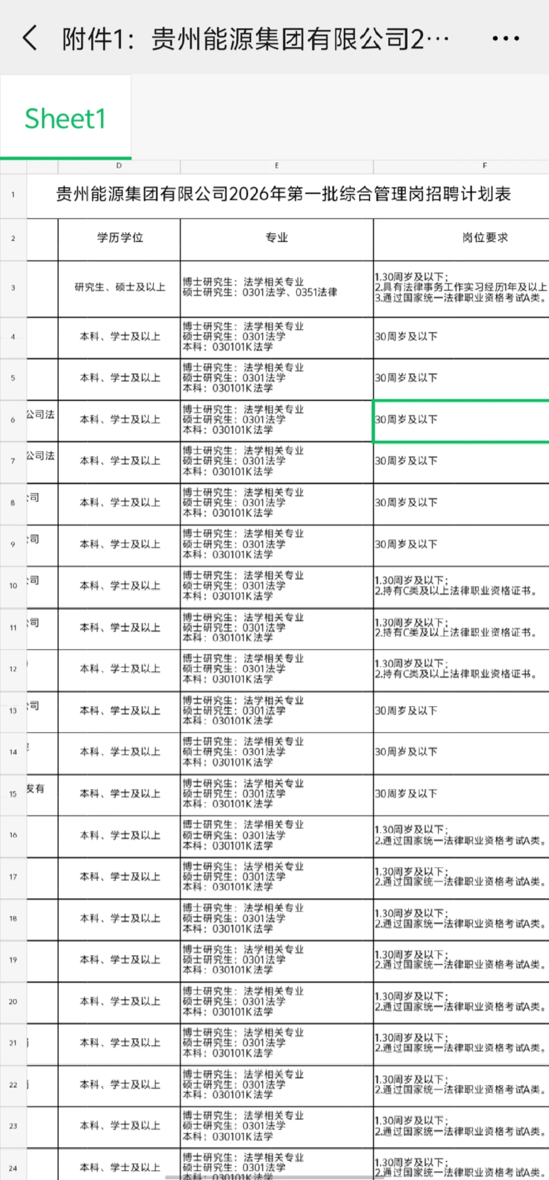 贵州能源集团管理岗公告