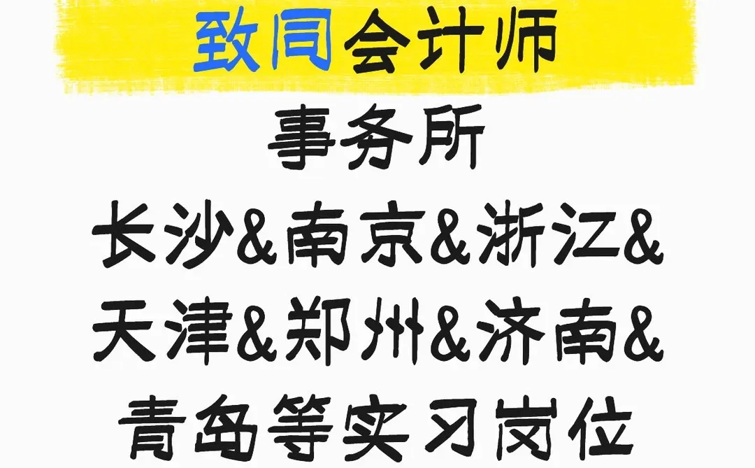 致同会计师事务所审计实习生