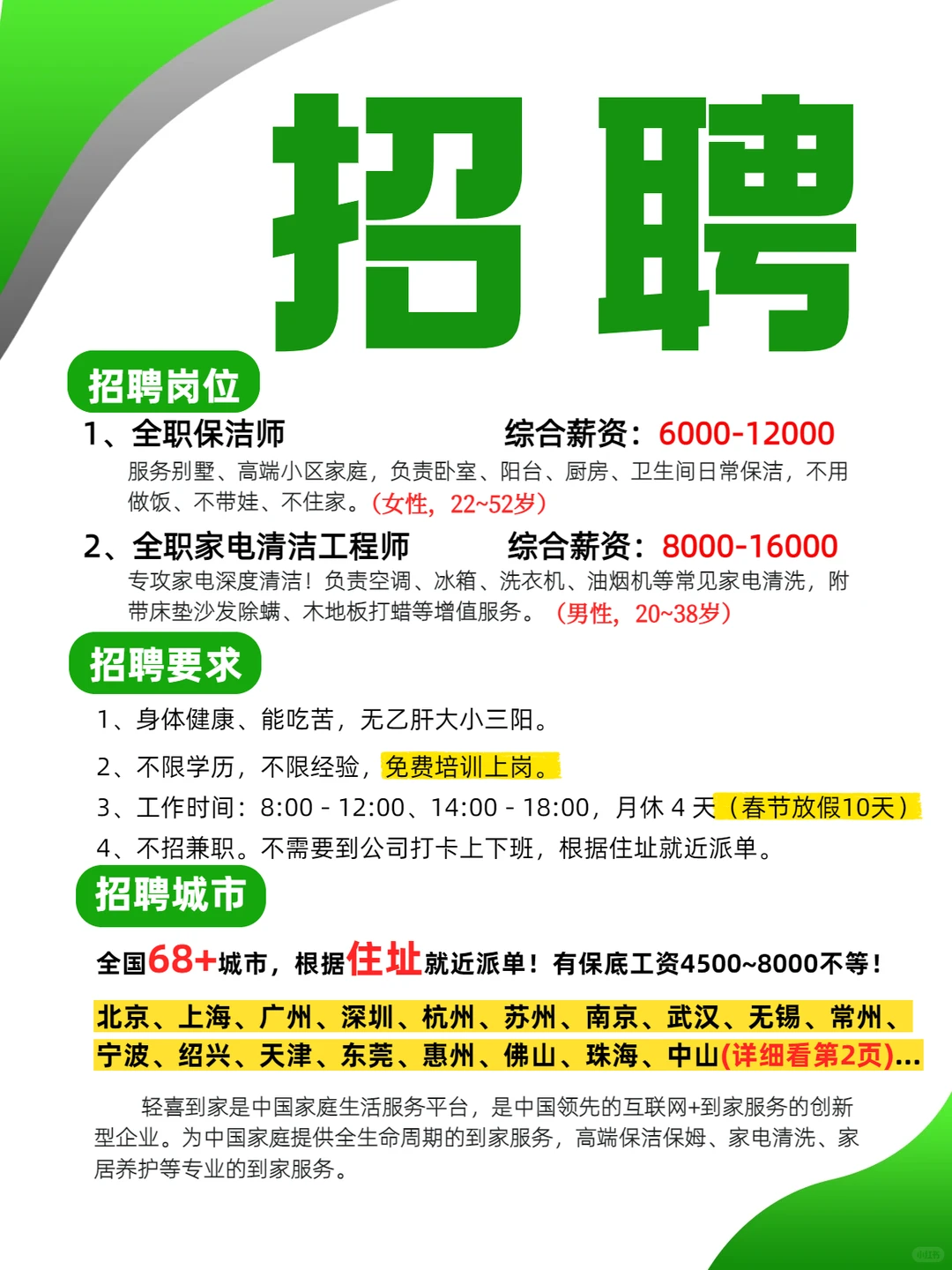 附近1.2km招保洁师、工程师，月入7000+，