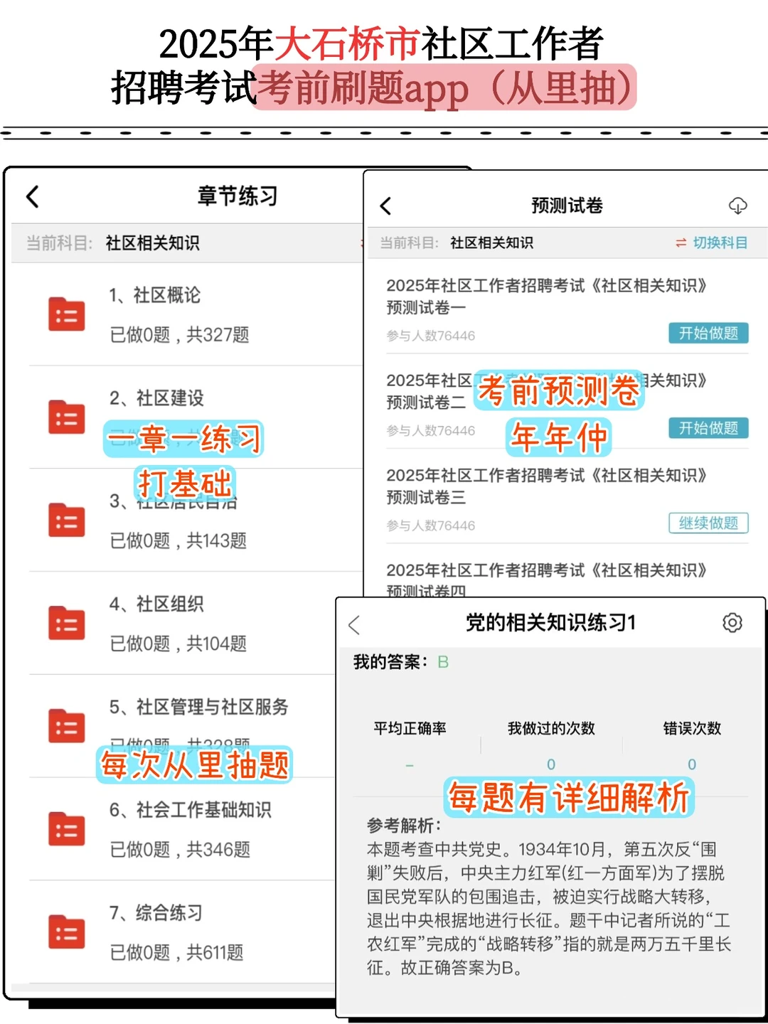 普及下，大石桥市社区工作者，就这几页，熬夜背