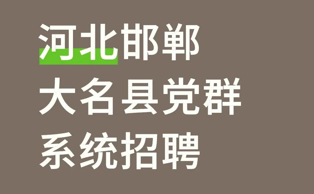 河北邯郸大名县党群系统招聘