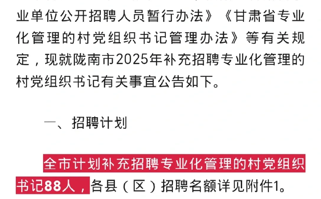 陇南招聘专职化