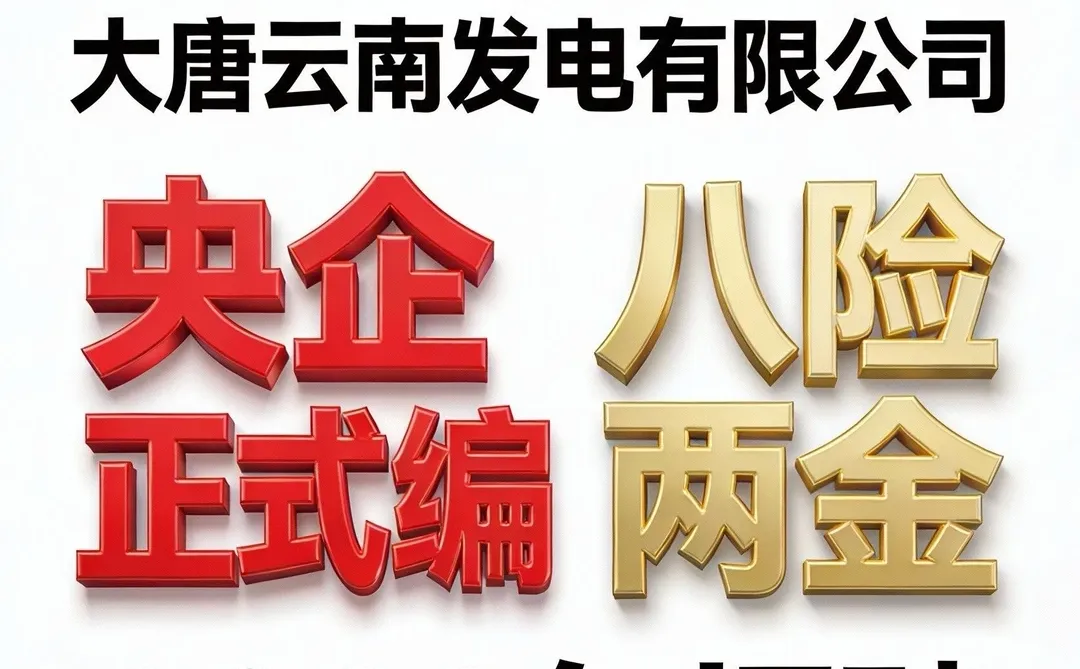 央企|大唐集团（云南）招聘！正式在编八险两金