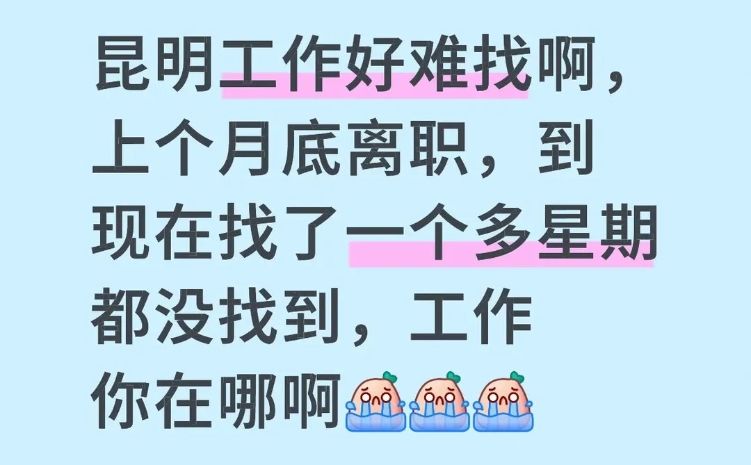 昆明工作好难找