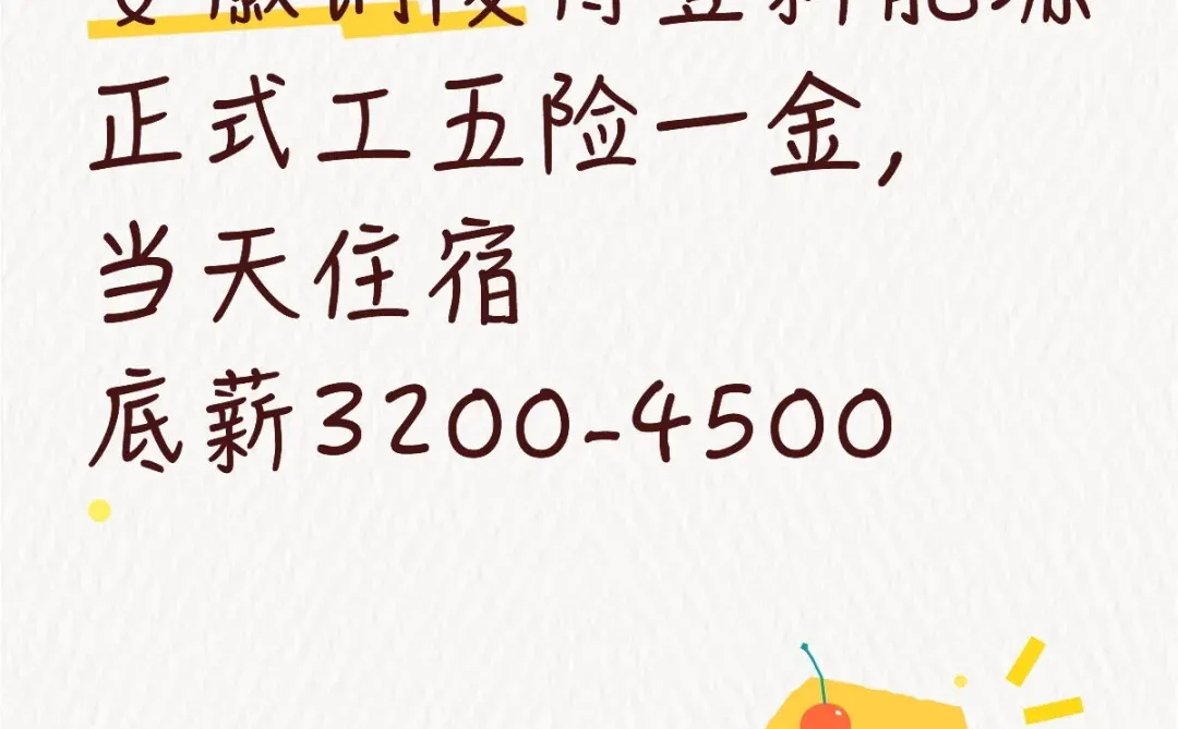 安徽铜陵得壹新能源，正式工五险一金