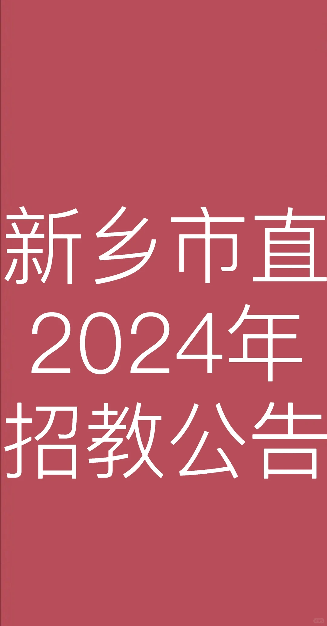 2024年新乡市直招教公告